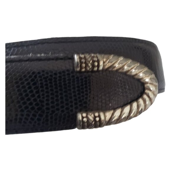 Brighton Vintage Black and Silver Tone Ladies Belt L 40" - Picture 8 of 12